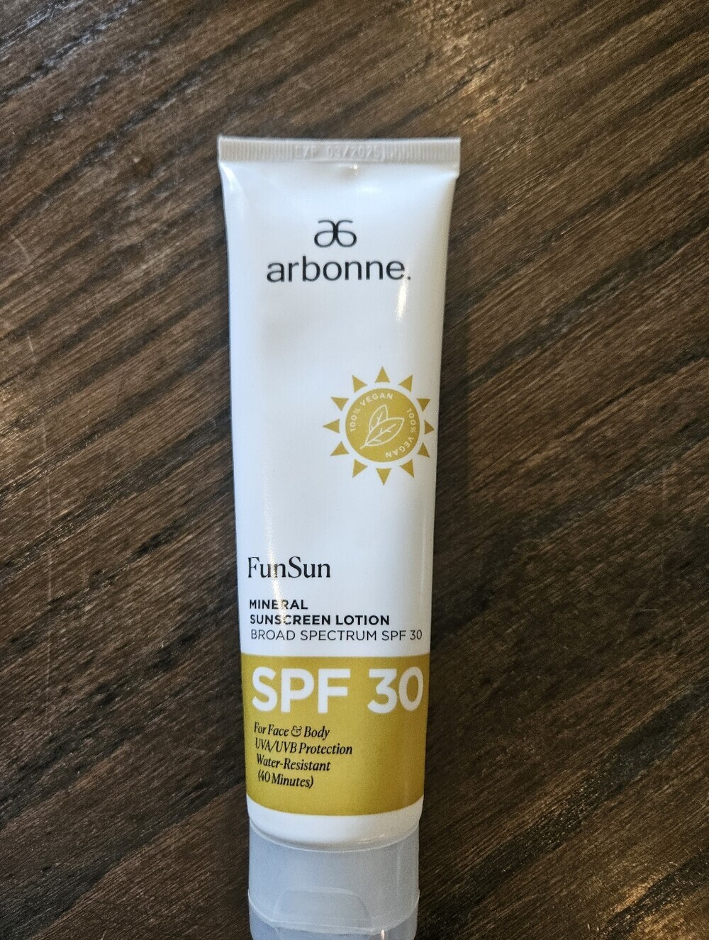 Arbonne FunSun Mineral Sunscreen SPF 30 - White & Yellow